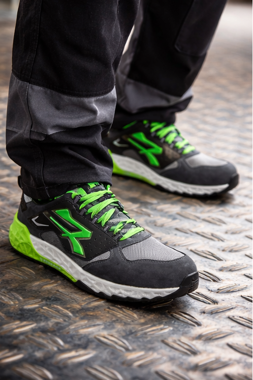 Scarpe U-Power "Bran" S1PS Da Lavoro Antinfortunistiche Verde/Nero/Grigio Comode