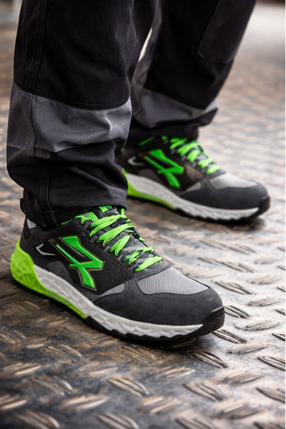 Scarpe U-Power "Bran" S1PS Da Lavoro Antinfortunistiche Verde/Nero/Grigio Comode