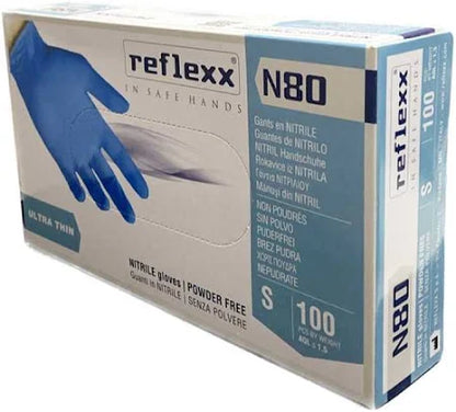 Guanti Monouso In Nitrile Blu Senza Polvere "Reflexx N80B" 100pz.