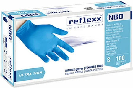 Guanti Monouso In Nitrile Blu Senza Polvere "Reflexx N80B" 100pz.