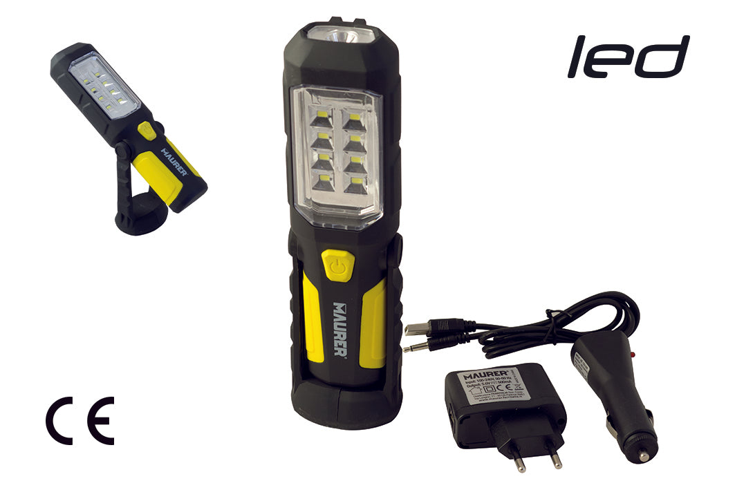 Torcia Led Ricaricabile Multifunzione 10h Maurer